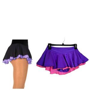 Figure Skating Boutique Double Georgette Skirt Stretch Purple Pink Ice Sports S